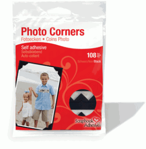 Classic Photo Corners Black Paper