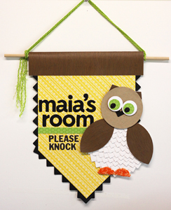 Playing with Simple Shapes-An Owl Room Banner featuring Photo Corners by Angela Ploegman