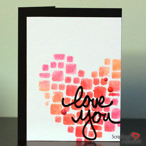 Mosaic Stamping Love You Card - Angela Ploegman for Scrapbook Adhesives by 3L