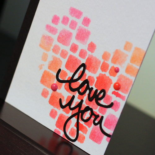 Mosaic Stamping Love You Card - Angela Ploegman for Scrapbook Adhesives by 3L