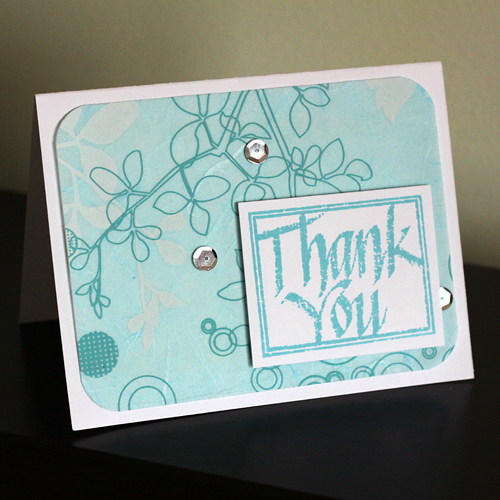 Incorporating Art Paper into Projects with Adhesive Sheets - Thank You Card by Angela Ploegman 