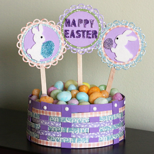 Handmade Paper Basket and Basket (Cupcake) Toppers! by Angela Ploegman