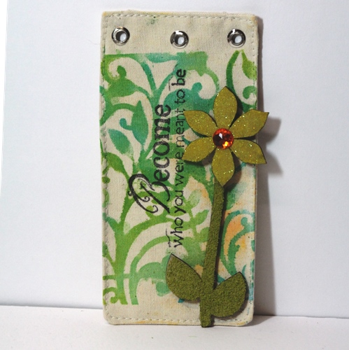 Make Your Own Background Stamp - Stamped Fabric Tag by Angela Ploegman