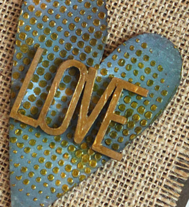 Adhesives, Burlap and Hearts  - Love Card by Angela Ploegman