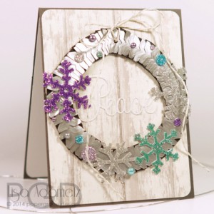 Peace Wreath Using Photo Corners and 3D Foam Snowflakes by Lisa Adametz