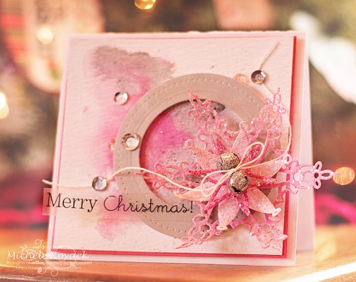 pink snowflake card