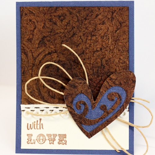 Faux Embossed Leather Technique Tutorial - With Love Card by Angela Ploegman