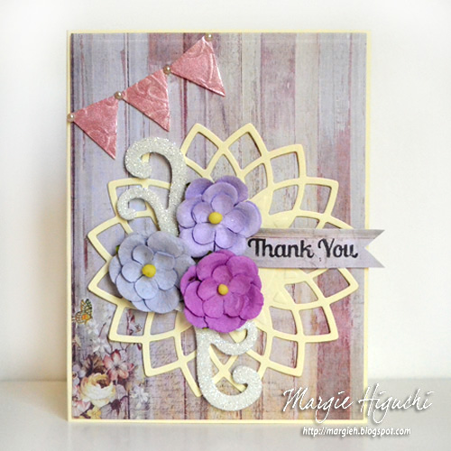 3D Foam Pennant Mother's Day Card by Margie Higuchi for Scrapbook Adhesives by 3L