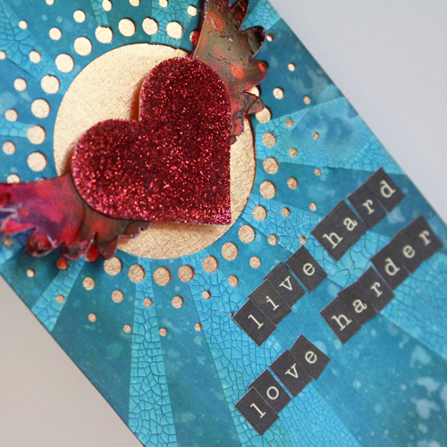 Live Hard, Love Harder Tag with 3D Foam Hearts by Angela Ploegman