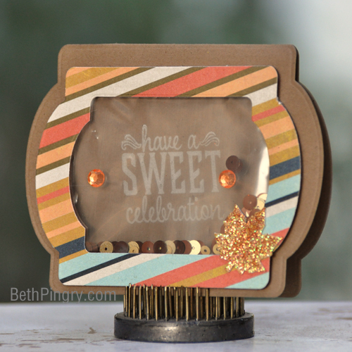 Sweet Celebration Window Shaker card by Beth Pingry