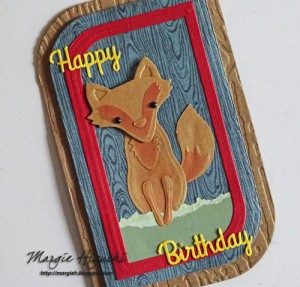 Woodland Happy Birthday Shaped Card Angle Shot by Margie Higuchi