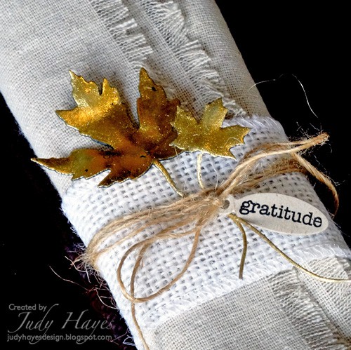 Gold Leaves Napkin Ring by Judy Hayes for Scrapbook Adhesives by 3L