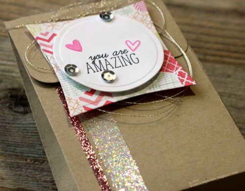 You are Amazing Gift Pouch tutorial by AJ Otto for Scrapbook Adhesives by 3L