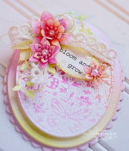Soft pastel spring card! #Justrite #ScrapbookAdhesives by 3L #Spellbinders bloom and grow3