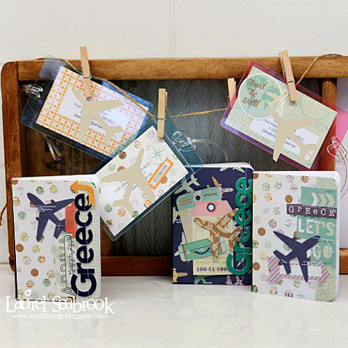 Altered Travel Notebooks and Luggage Tags by Laurel Seabrook