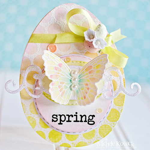 Spring! Egg Shaped Card by Michele Kovack