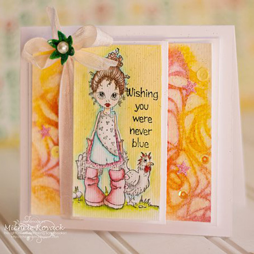 Sweet card using stamps from @LDRS and adhesive by @SBby3L Never Blue Card by Michele Kovack