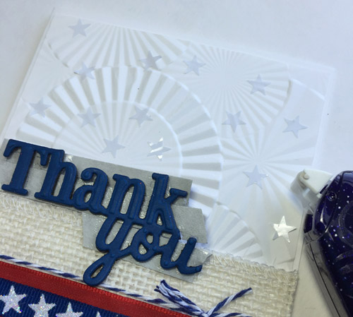 Patriotic Thank You Card by Judy Hayes for Scrapbook Adhesives by 3L