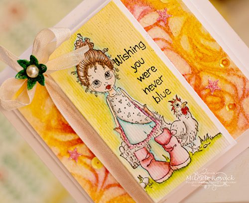 Sweet card using stamps from @LDRS and adhesive by @SBby3L Never Blue Card by Michele Kovack