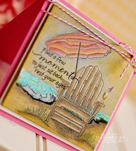 Beautiful summer card using Polychromo pencils and @Stampendous stamp @SBby3L @Donna Salazar Created by Michele Kovack