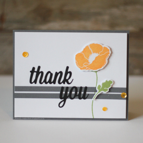 Black Thank You Poppy Card by AJ Otto for Scrapbook Adhesives by 3L and MFT Blog Hop JUL16