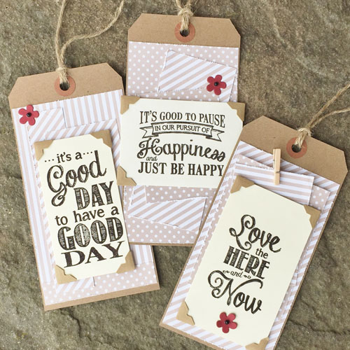 Dots and Stripes Greeting Tags Trio by Christine Emberson