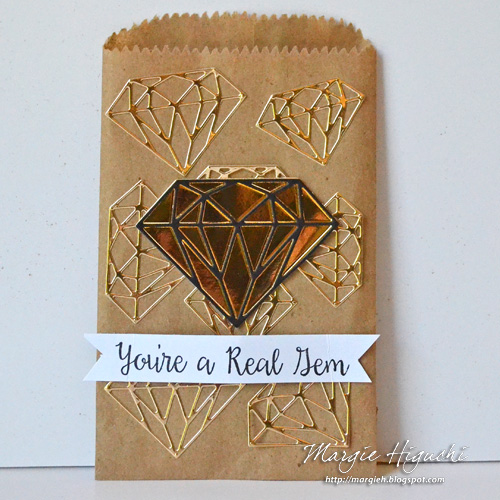 You're A Gem Gift Bag by Margie Higuchi for Scrapbook Adhesives by 3L & MFT Blog Hop JUL16