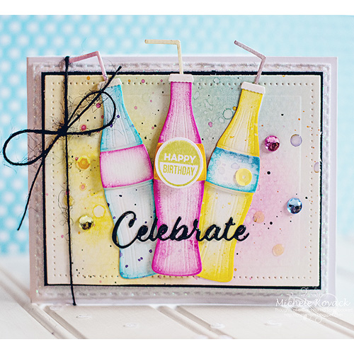 Soda Celebrate Card by Michele Kovack for Scrapbook Adhesives by 3L and MFT Blog Hop JUL16