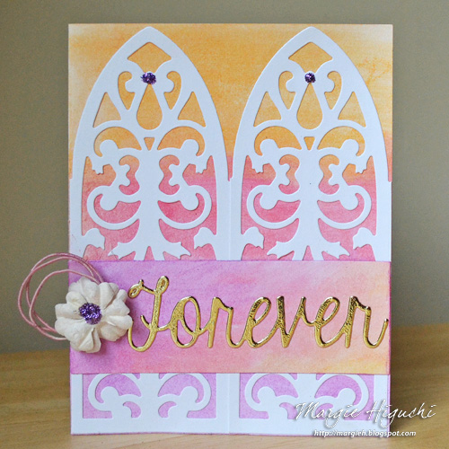 Forever Wedding Card Tutorial using Adhesive Sheets by Margie Higuchi for Scrapbook Adhesives by 3L 