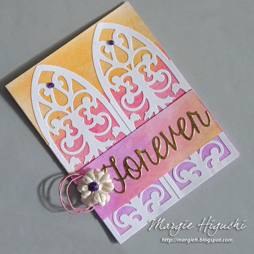 Forever Wedding Card2 Tutorial using Adhesive Sheets by Margie Higuchi for Scrapbook Adhesives by 3L 