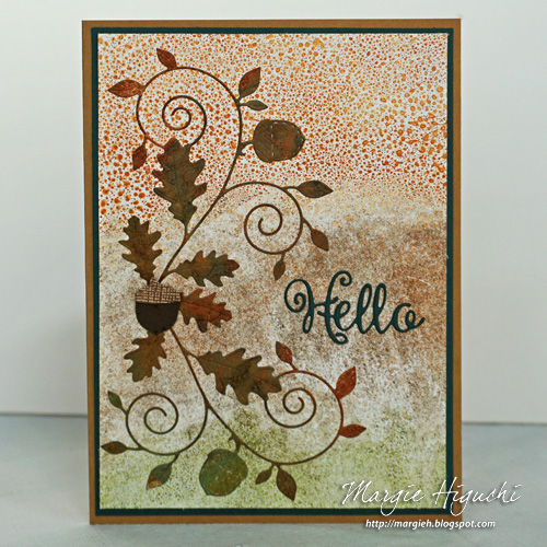 Autumn Hello Card Using Adhesive Sheet by Margie Higuchi for Scrapbook Adhesives by 3L