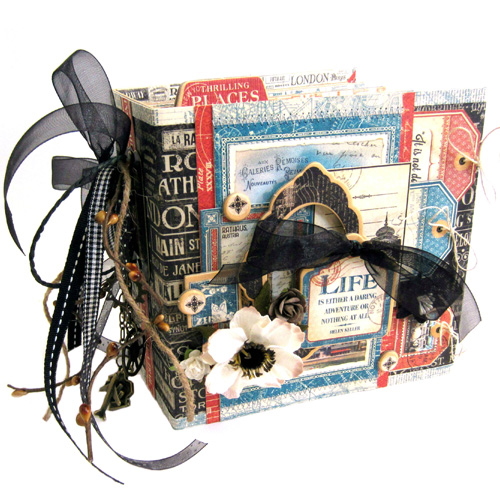 Travel Mini Album by Erica Houghton for Scrapbook Adhesives by 3L w Graphic 45 BlogHop OCT16