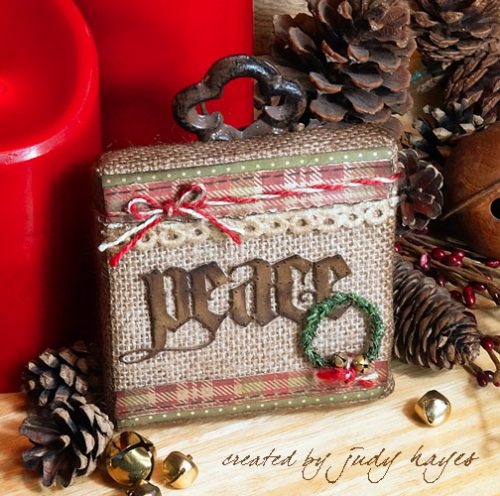 DIY Holiday Peace Mini Canvas with 3D Creative Foam Sheets by Judy Hayes for Scrapbook Adhesives by 3L