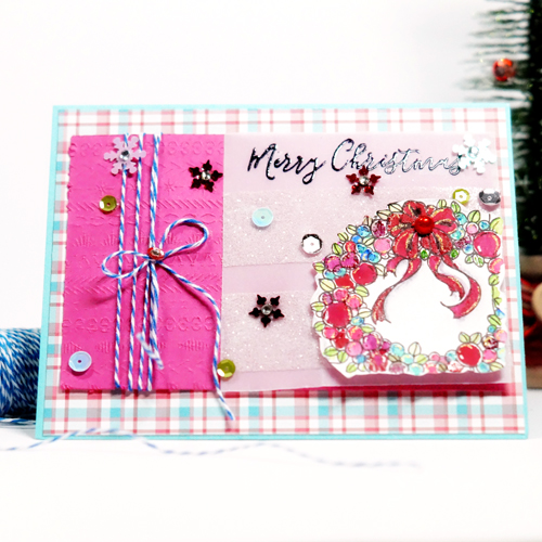 Pink Christmas Card by Lisa Adametz