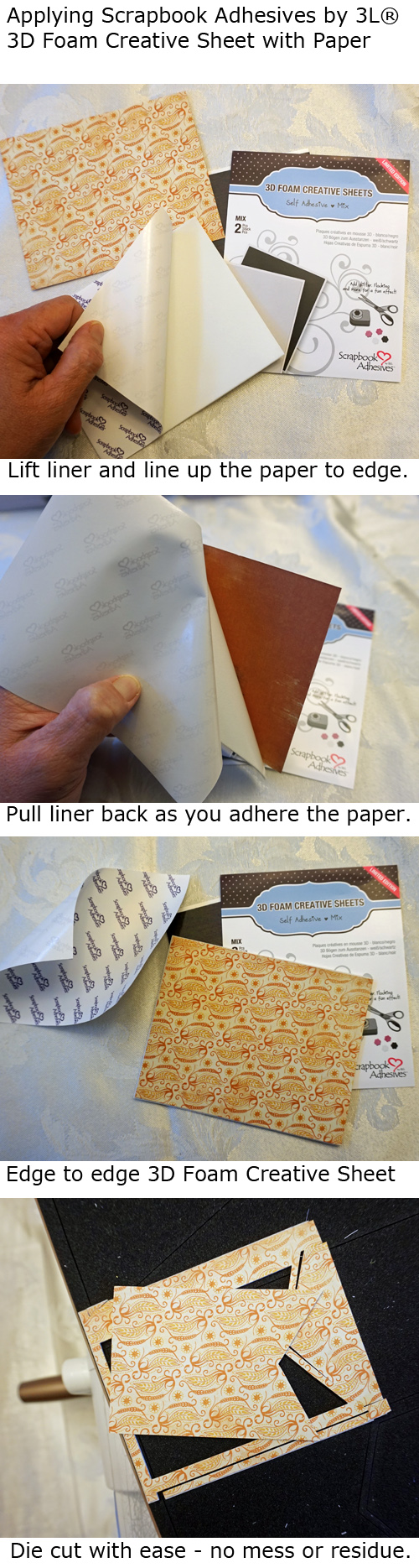 How to apply 3D Foam Creative Sheet to paper by Margie Higuchi for Scrapbook Adhesives by 3L