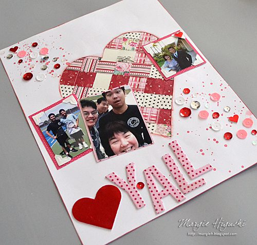 Woven Heart Valentine Scrapbook Page CloseUp by Margie Higuchi for Scrapbook Adhesives by 3L