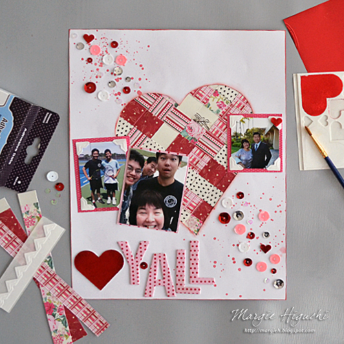 Woven Heart Valentine Scrapbook Page by Margie Higuchi for Scrapbook Adhesives by 3L