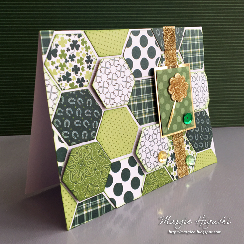 Dimensional Hexie Shamrock Card 2 by Margie Higuchi for Scrapbook Adhesives by 3L