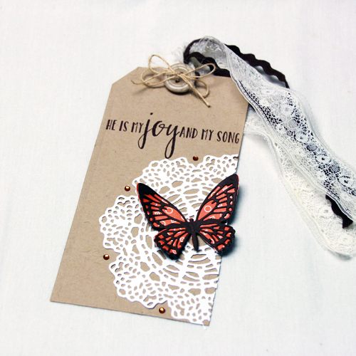 Doily + Butterfly Tag by Tami Mayberry for Scrapbook Adhesives by 3L