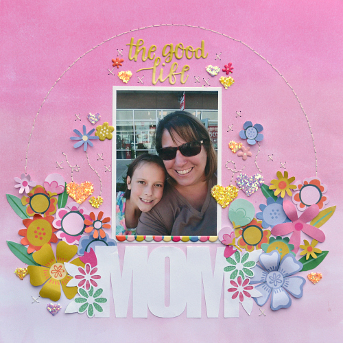 Mom Scrapbook Layout featuring florals and Scrapbook Adhesives by 3L