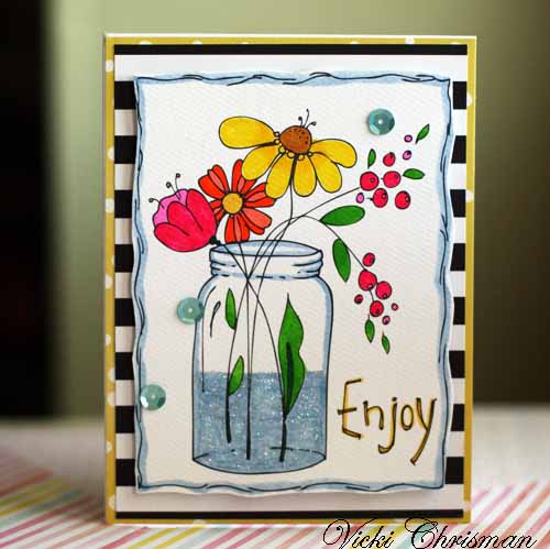 Enjoy card with flower seeds