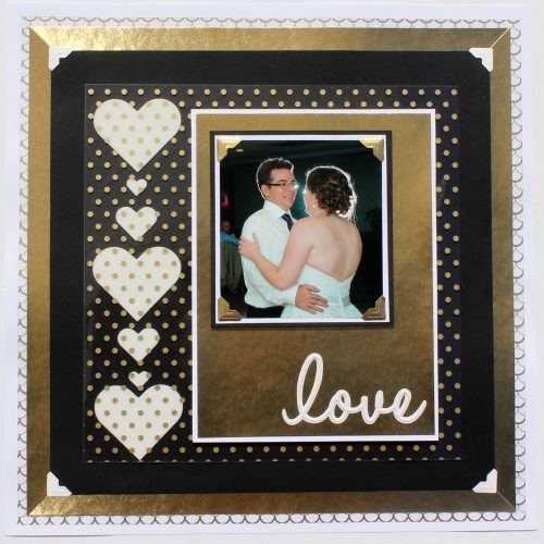 Golden Wedding Layout with 3D Foam Hearts Tutorial by Tracy McLennon for Scrapbook Adhesives by 3L
