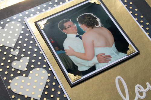 Golden Wedding Layout with 3D Foam Hearts Tutorial by Tracy McLennon for Scrapbook Adhesives by 3L