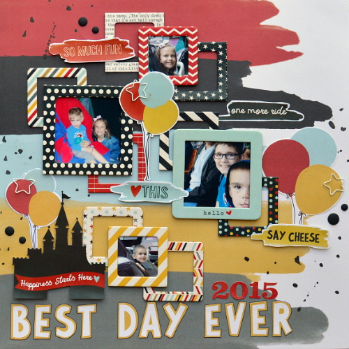 Disney Scrapbook Layout featuring Adhesive Lines, Foam Squares, and E-Z Runner by Scrapboook Adhesives by 3L