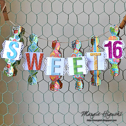 Sweet 16 Treat Box Banner by Margie Higuchi for Scrapbook Adhesives by 3L