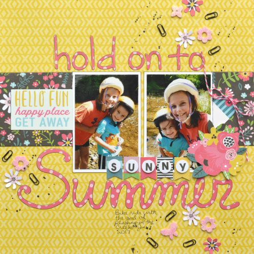 Using 3D Foam Garden shapes from Scrapbook Adhesives by 3L to Embellish a Scrapbook Layout