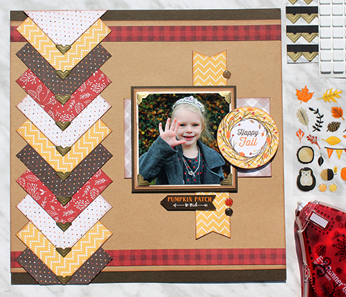 Fall Scrapbook page with Creative Photo Corners by Tracy McLennon for Scrapbook Adhesives by 3L
