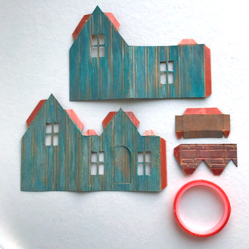 Tiny Paper House Tutorial with Photo Corners Shingles tutorial by Judy Hayes for Scrapbook Adhesives by 3L