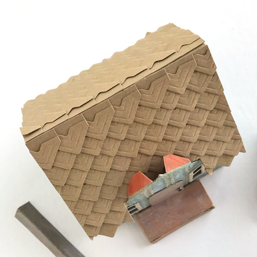 Tiny Paper House Tutorial with Photo Corners Shingles tutorial by Judy Hayes for Scrapbook Adhesives by 3L