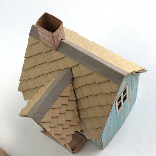 Tiny Paper House Tutorial with Photo Corners Shingles tutorial by Judy Hayes for Scrapbook Adhesives by 3L